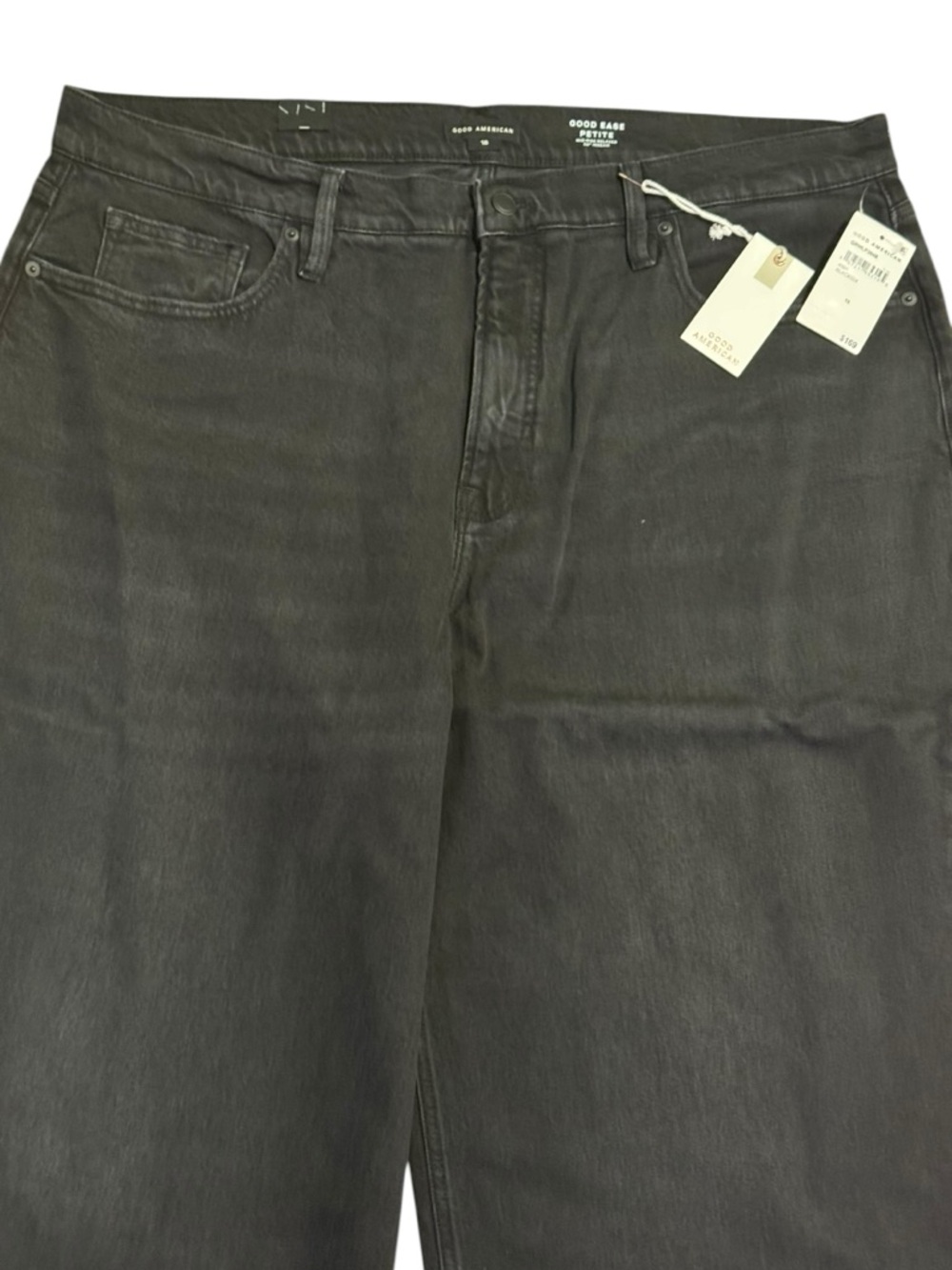 GOOD AMERICAN Ease Relaxed Wide Leg Jeans 18 Petite Black $169 Retail NWT - Picture 3 of 11